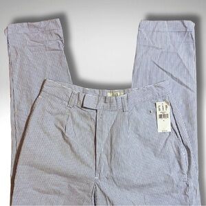 Vintage GAP Deadstock Blue & White Pinstripe Cotton Pants Sz 8 Made in Hong Kong